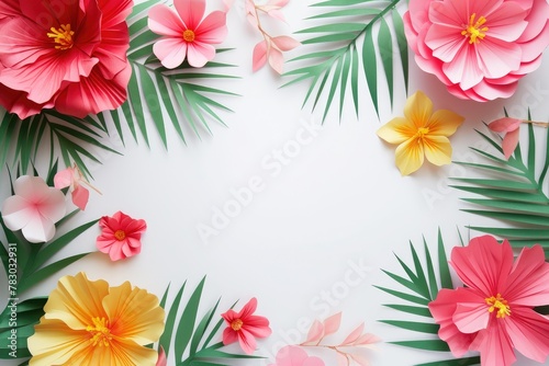 Summer Vibes: Paper Flowers and Palm Leaves