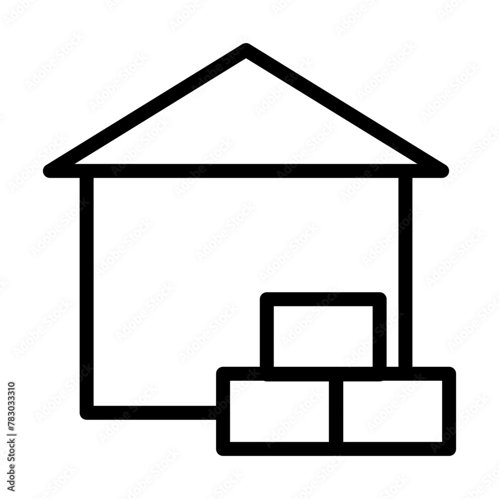 Warehouse Vector Line Icon Design Warehouse Vector Line Icon Design