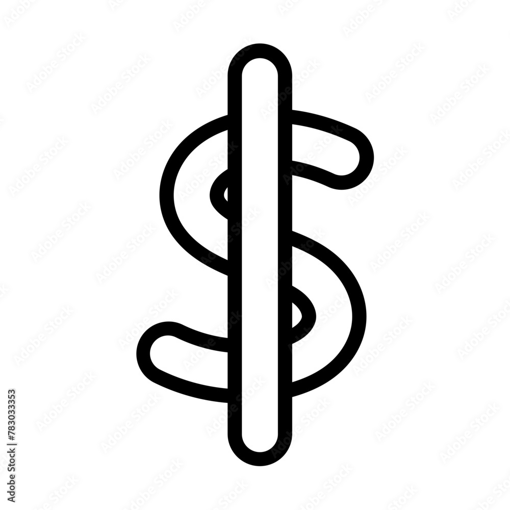 Dollar sign (for payment) Vector Line Icon Design Dollar sign (for payment) Vector Line Icon Design