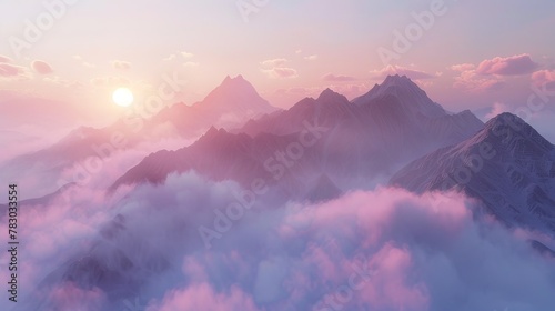 Pastel Skies and Mountain Majesty at Dawn