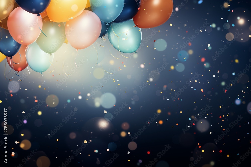 Colorful display of balloons floating in the sky Colorful display of balloons floating in the sky