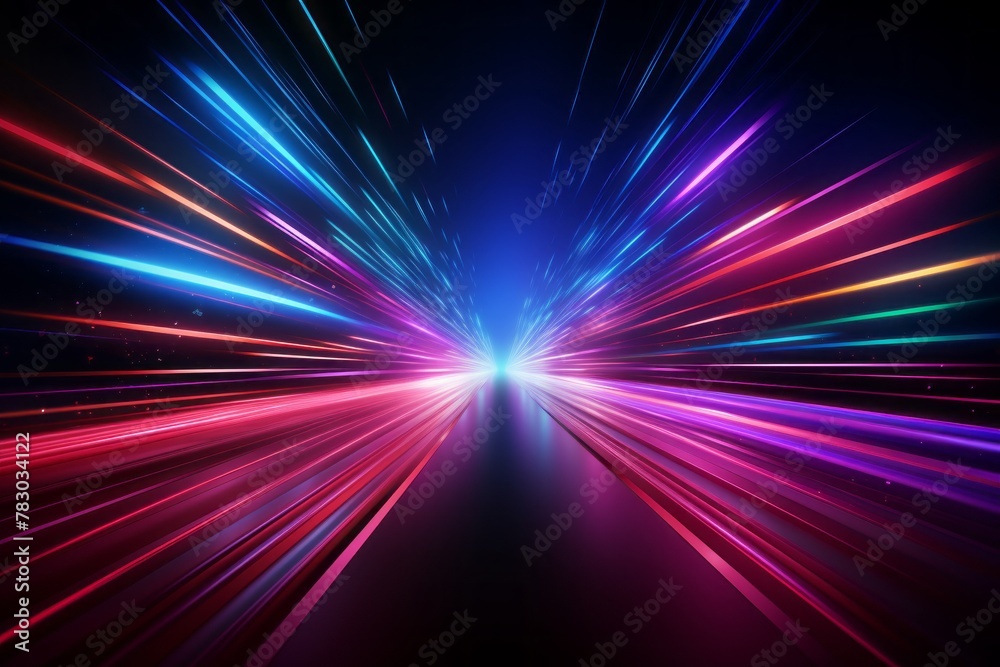Futuristic and sleek social media background with neon light trails Futuristic and sleek social media background with neon light trails