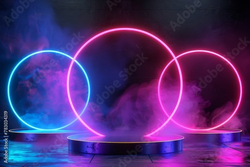 Three Circular Lights on Floor