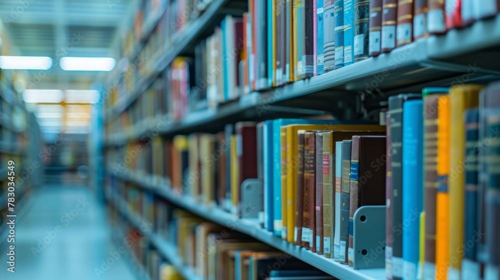 A library with books on the shelves A library with books on the shelves