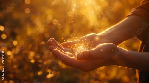 Hand Holding Sunlight Sparkles