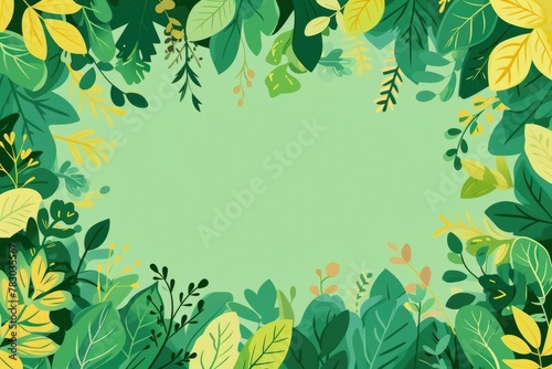 Springtime Foliage Vector Background with Text Space