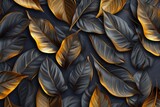 Elegant Golden Leaf Pattern Wallpaper: Timeless Sophistication