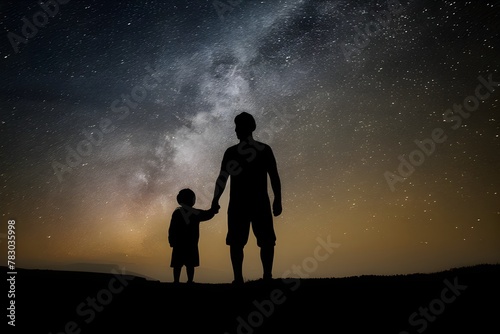 father and son silhouette holding hands, father and son silhouette 