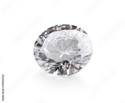 One beautiful shiny diamond isolated on white