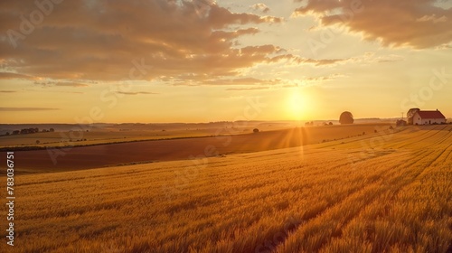 Sunset Symphony over Golden Wheat Fields