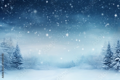 Snowy landscape with space for your winter retreat invitation. © KerXing