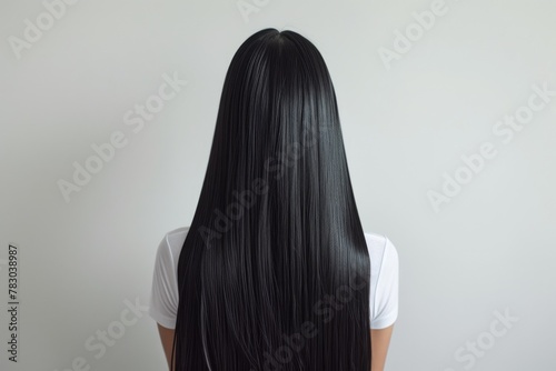 Graceful Asian Woman with Silky Long Hair