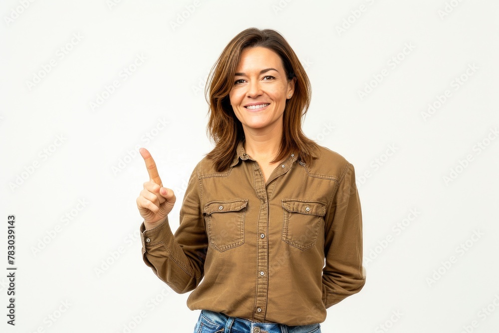 Fashionable Woman Directing Attention Upward Fashionable Woman Directing Attention Upward