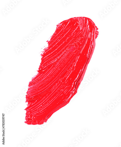 Stroke of red lip gloss isolated on white
