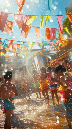 Thailands Songkran festival scene