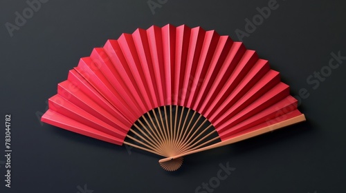 Handheld folded paper fans rendered in 3D for performances, weddings, and other events.