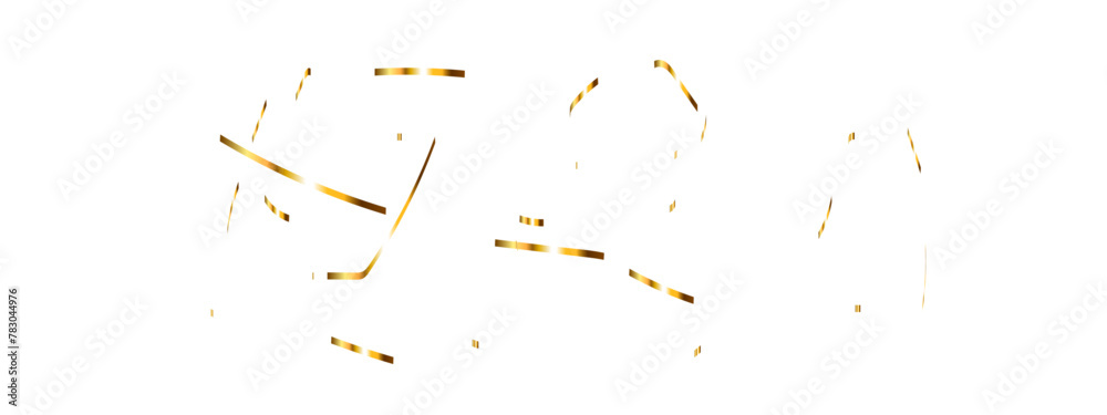 Abstract golden confetti falling down bokeh glitter and zigzag ribbon on transparent background. Design for holyday and celebration background. Vector illustration. Abstract golden confetti falling down bokeh glitter and zigzag ribbon on transparent background. Design for holyday and celebration background. Vector illustration.