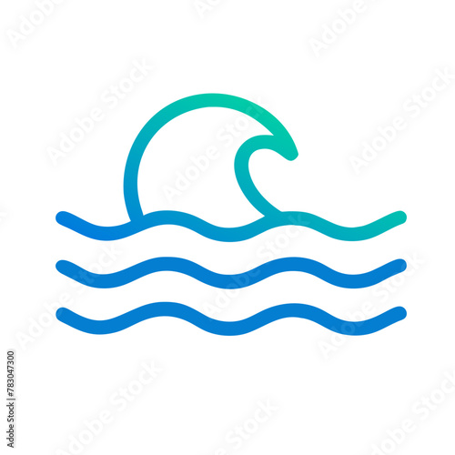 Ocean Wave icon vector graphics element silhouette sign symbol illustration on a Transparent Background