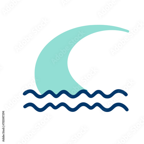 Ocean Wave icon vector graphics element silhouette sign symbol illustration on a Transparent Background
