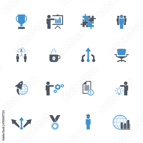 Universal business management and human resources icon set. Universal icons for web and mobile. Vector.	