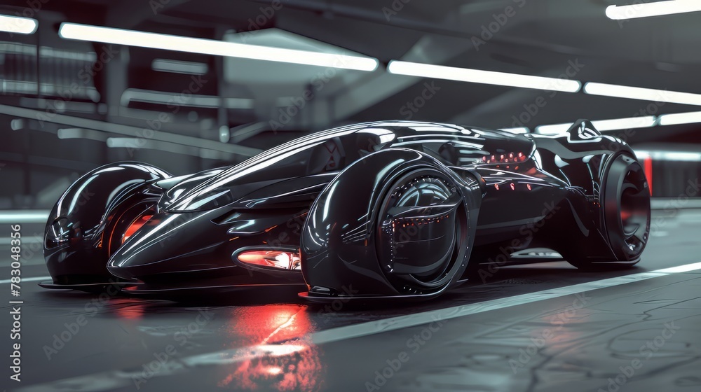 Subtle 3D glow accentuating the contours of a futuristic vehicle