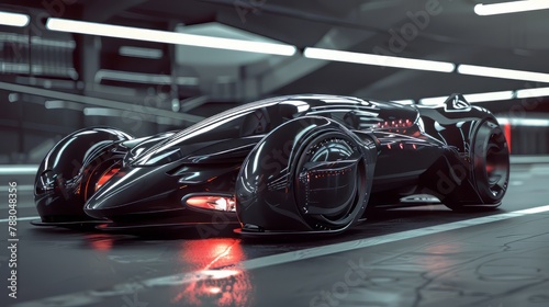 Subtle 3D glow accentuating the contours of a futuristic vehicle © KerXing