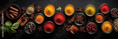 Set of spices for Mulled wine on a black background