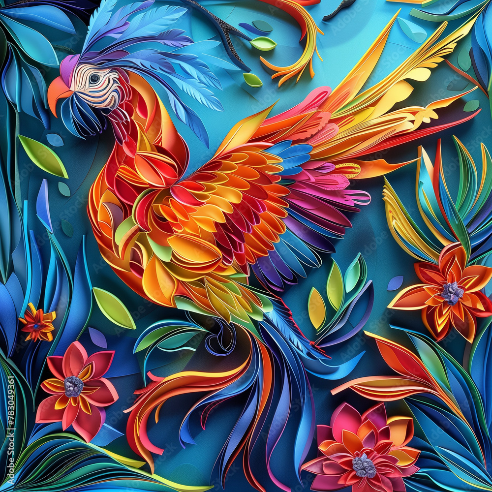 Obraz premium Color paper cut illustration