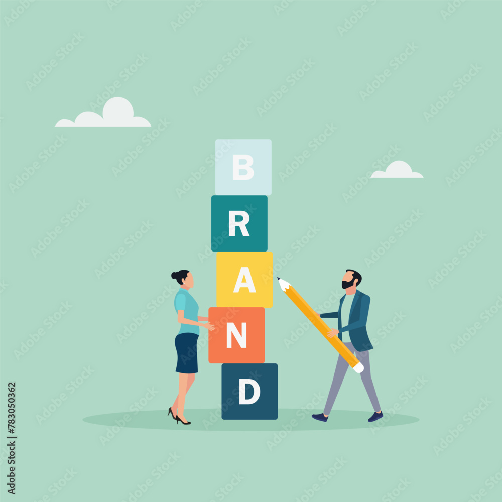 Form style. People create a brand, work on branding. Development of the company. Self-positioning, individual brand strategy. Vector illustration.
Form style. People create a brand, work on branding. Development of the company. Self-positioning, individual brand strategy. Vector illustration.