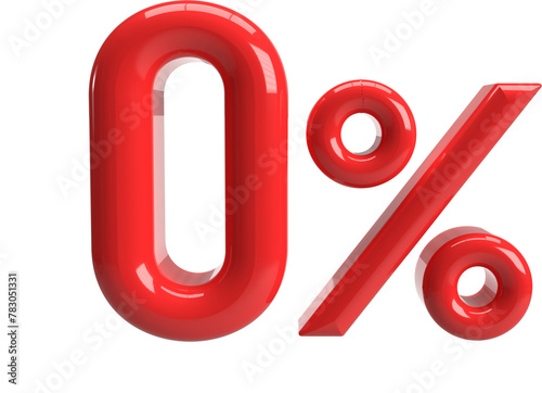 Obraz na płótnie 0 percent in 3d rendering isolated