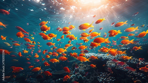 Underwater Wonderland. Wide Angle Photography Immerses you in the Colorful Splendor of Coral Reefs and schools of fish.