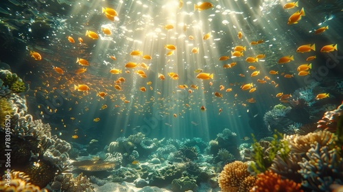 The Prismatic Beauty of Coral Reefs Both Underwater.