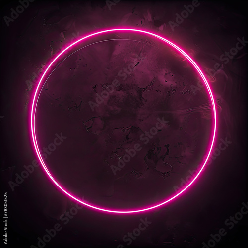 pink neon circle on a wall