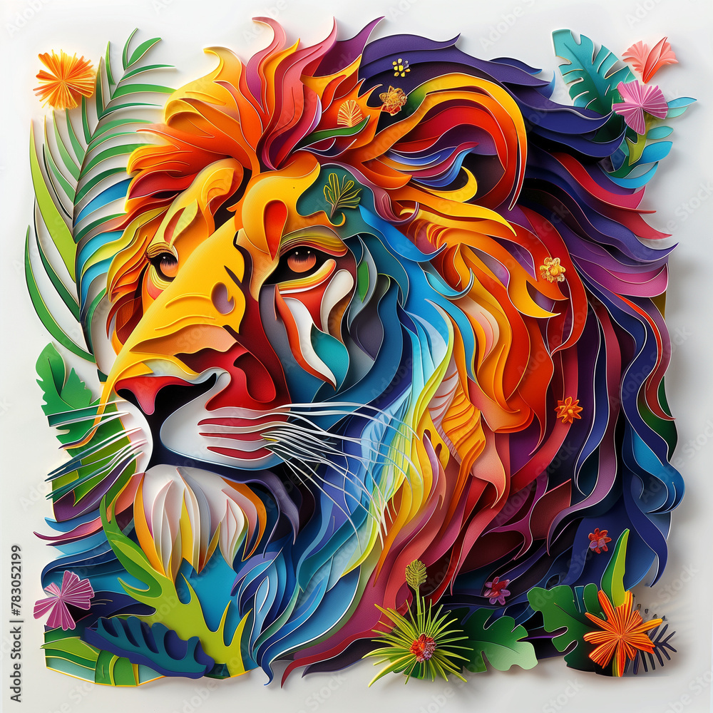 Color paper cut illustration Color paper cut illustration