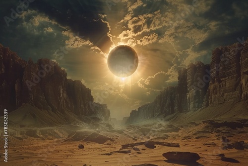 The ethereal corona of the sun emerges during a total eclipse, showcased in an ultra-realistic cinematic shot worthy of a National Geographic award photo