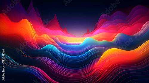 Digital color retro synthetic lines abstract graphic poster web page PPT background