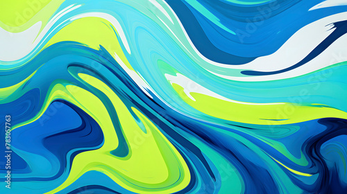 Artistic green paint swirl flow abstract graphic poster web page PPT background