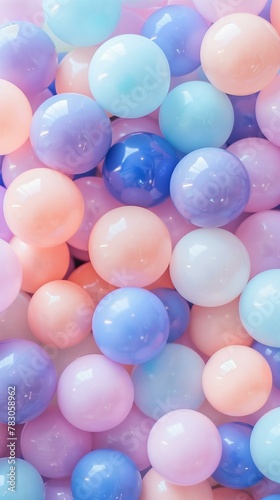 pastel color plastic balls background, ball pit, kids party background