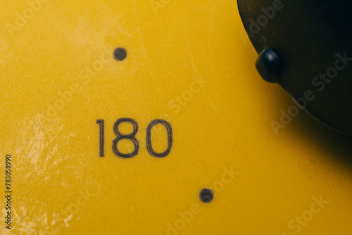 The oven is set to 180 degrees