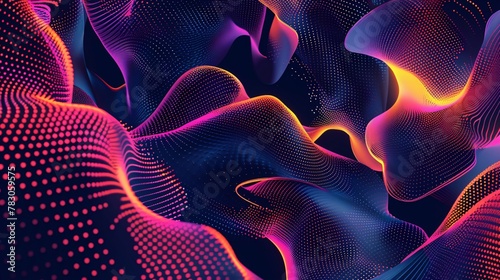 Abstract Background with Wavy Lines and Gradient. Vector Illustration.