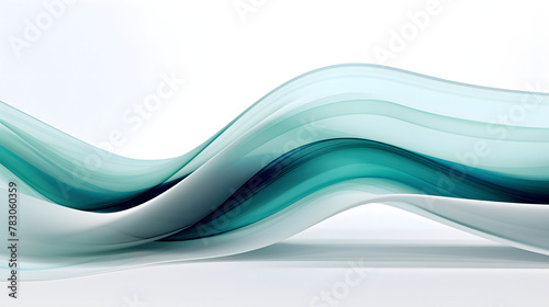 Digital technology teal and white geometric curve abstract poster web page PPT background