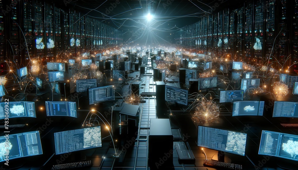 3D Image of a Botnet Concept 3D Image of a Botnet Concept