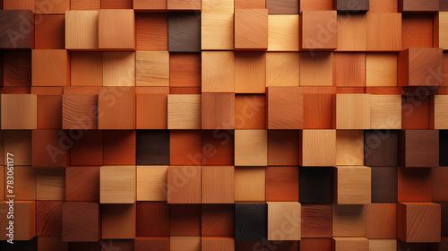 High-Quality Wooden Cube Mosaic for Creative Projects