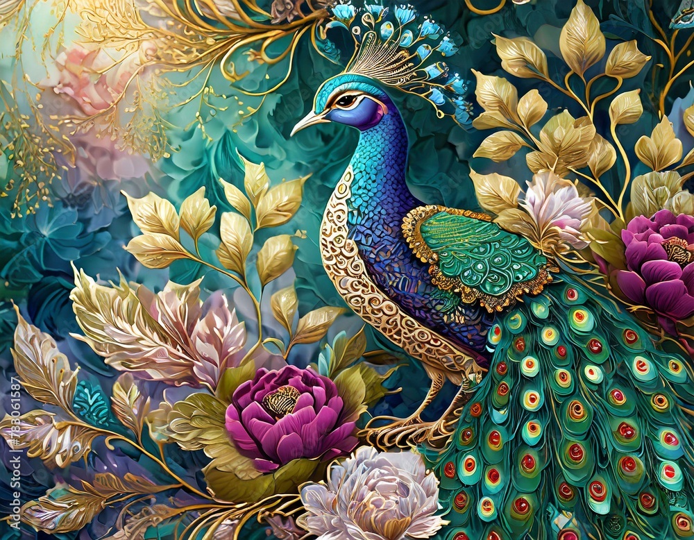 Fototapeta premium peacock in the garden