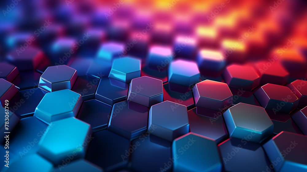 Obraz premium Abstract Hexagonal Pattern with Cool Tones