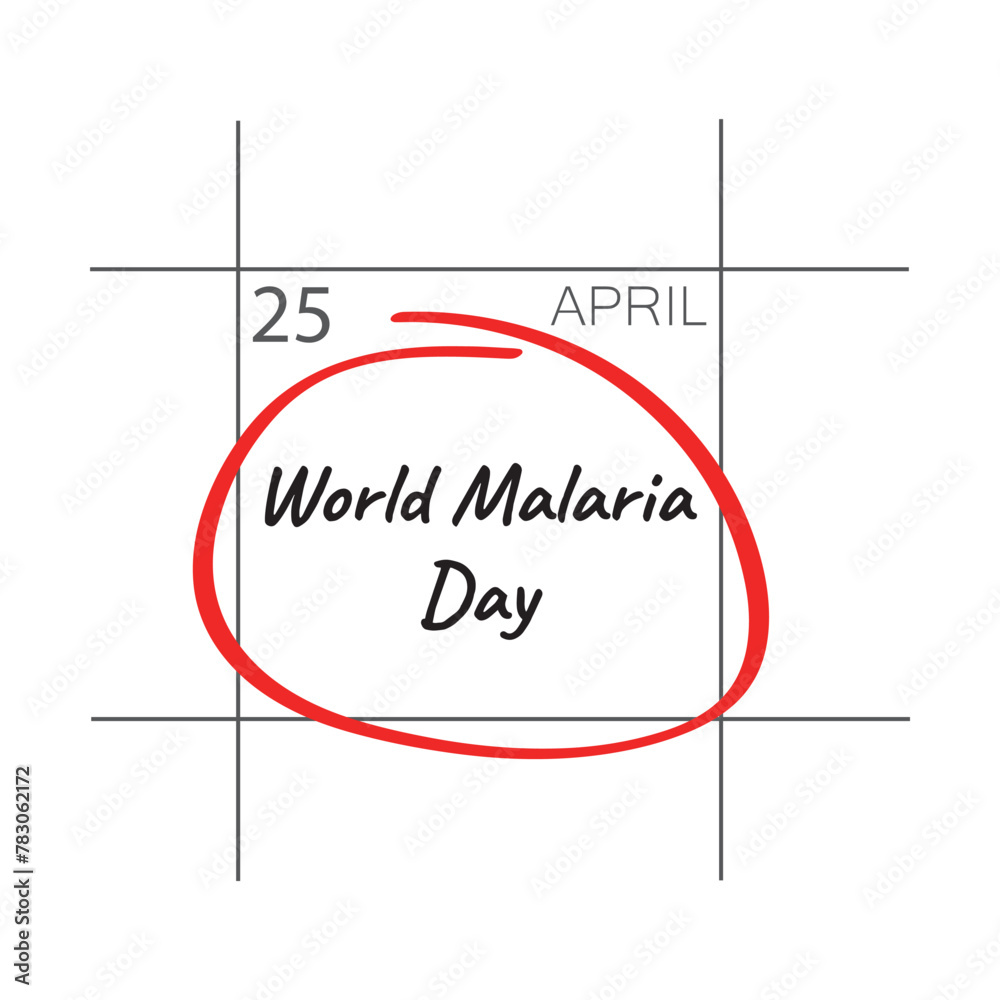 Obraz premium World Malaria Day, calendar date - April 25.
