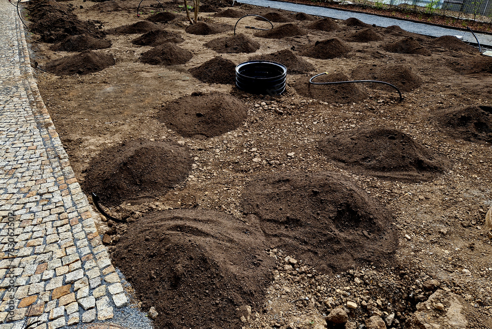 repair of damaged lawns after installation of automatic irrigation ...