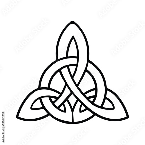 Triquetra in circle trikvetr knot shape trinity knot vector 