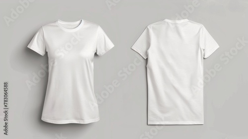Professional branding white women s t shirt mockup with stylish round neck design