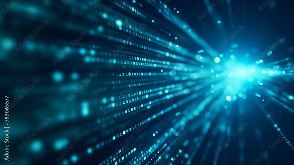 Fototapeta premium blue abstract technology background of high speed global data transfercomputing cyber attack.